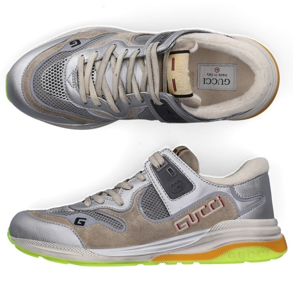 Gucci sneakers model Ultrapace multicolored.
White, orange rubber sole.
🇮🇹